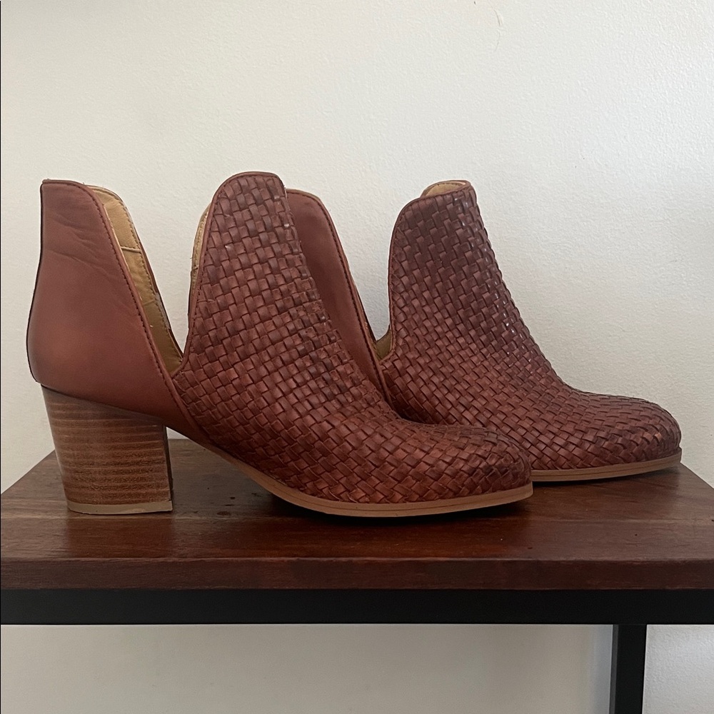 The Foundry Supply Co. Woven Tan Heeled Boots